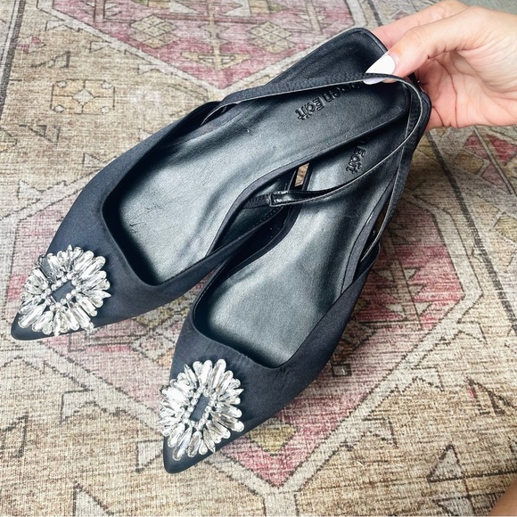 NEW Open Edit Kendall Ornament Pointed Toe Slingback Flats - Picture 5 of 8